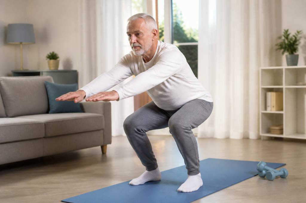 Exercices pour garder du muscle après 60 ans à pratiquer chez soi